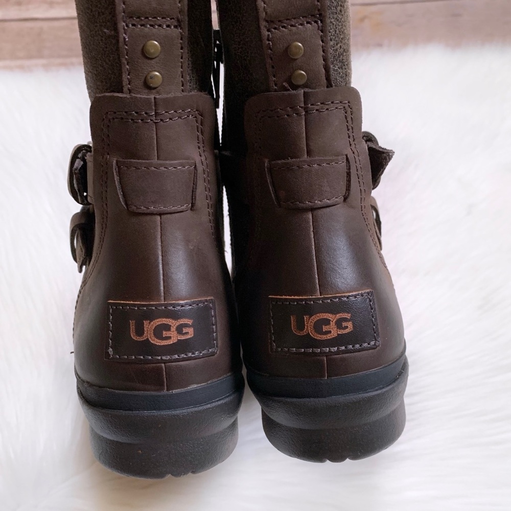 UGG Simmens Stout Leather Moto Boots - Picture 6 of 8